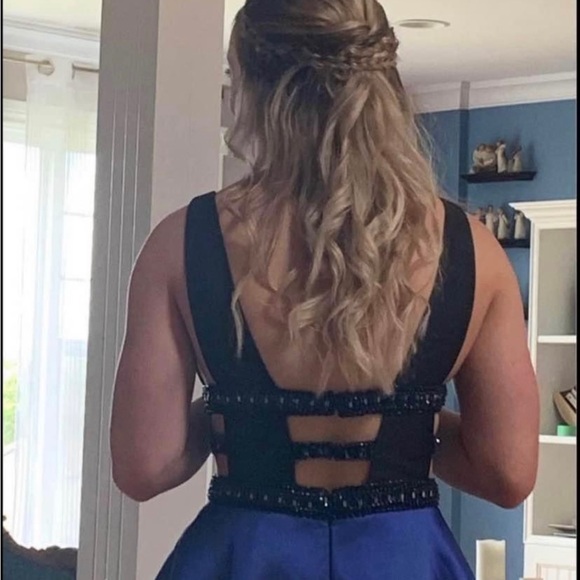 Blue and black prom dress - Picture 3 of 3